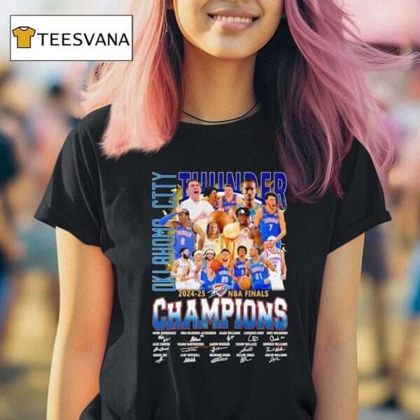 Oklahoma City Thunder Nba Champions Finals Team Signatures T Shirt