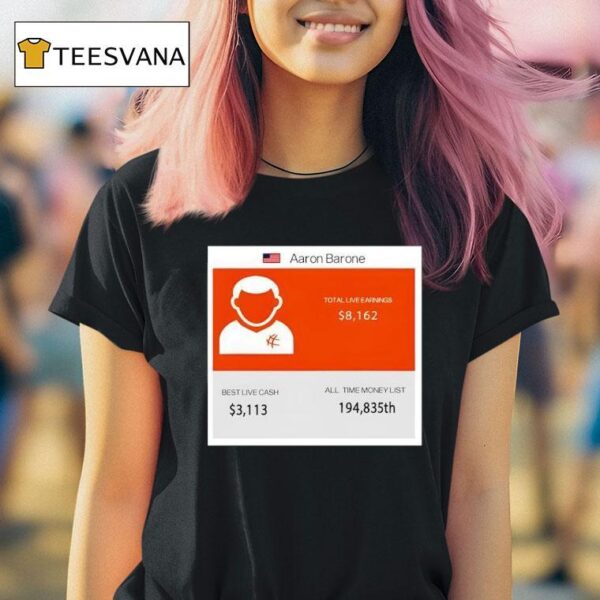 Aaron Barone Total Live Earnings T Shirt