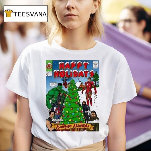 Avengers Assemble Ember Happy Holidays Christmas T Shirt