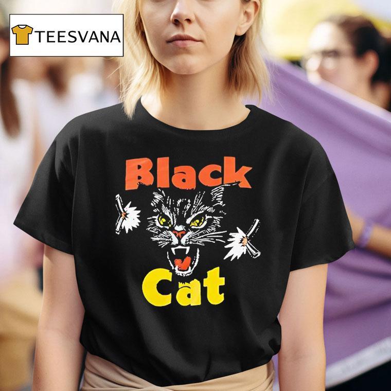Black Cat Scratchy T Shirt