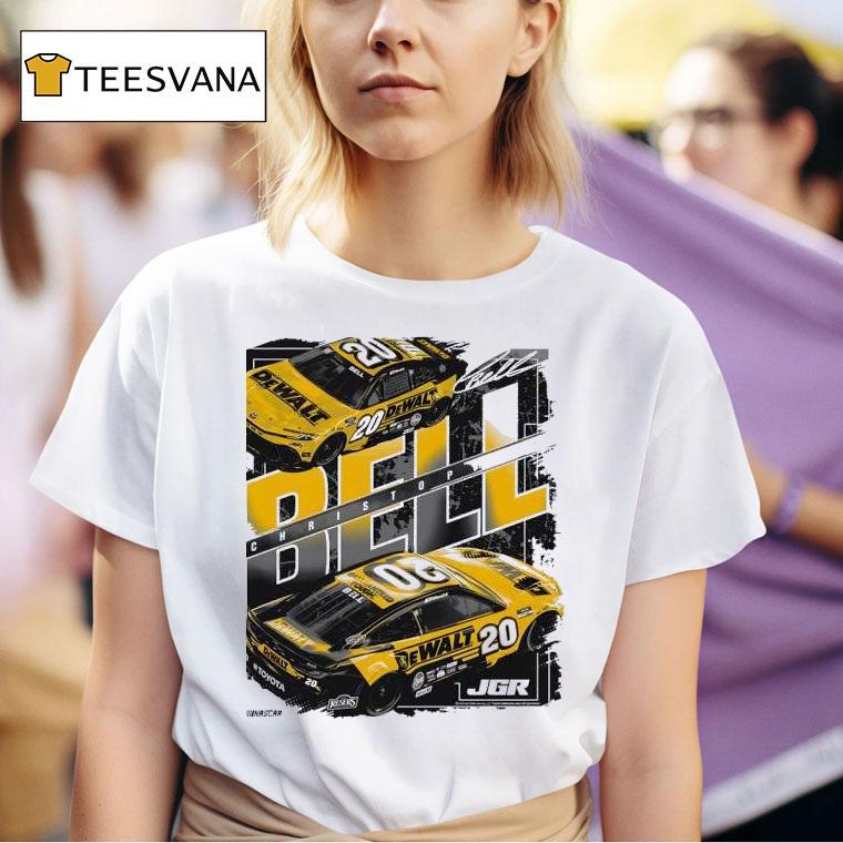 Christopher Bell Joe Gibbs Racing Team Collection Dewalt Car Signature T Shirt
