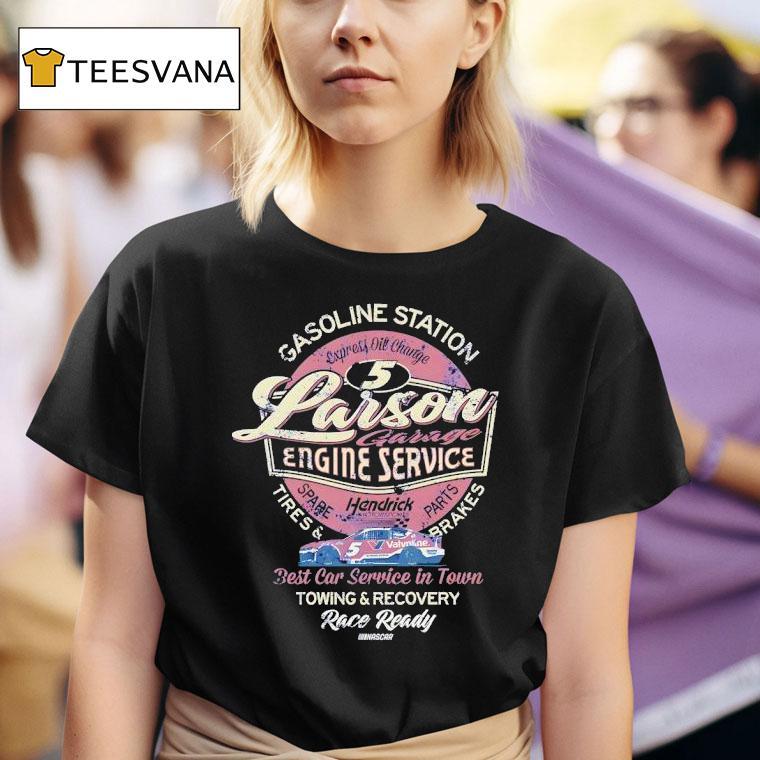 Gasoline Station Larson Garage Engine Service T Shirt