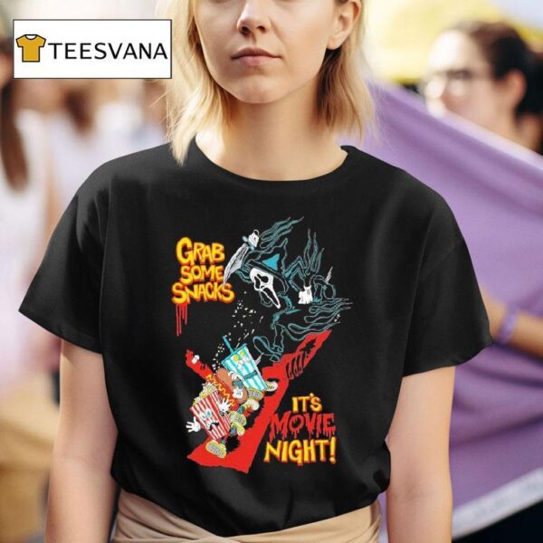 Ghostface Grab Some Snacks It S Movie Night At The Movies Grim T Shirt