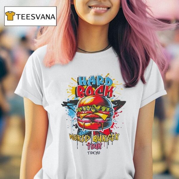 Hamburger Hard Rock World Burger Tour Tokyo T Shirt
