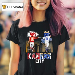 Kansas City Chiefs Mahomes Vs Kansas City Royals Perez Signatures T Shirt