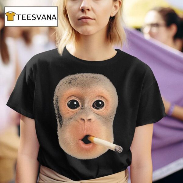 Monkey Smoking Cigarette Face T Shirt