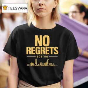 No Regrets Boston City Skyline T Shirt