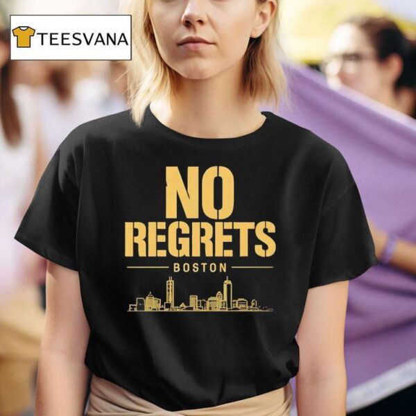 No Regrets Boston City Skyline T Shirt