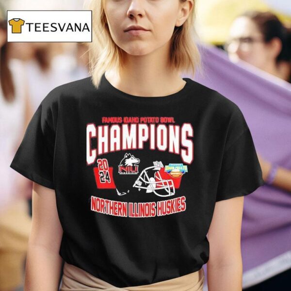 Northern Illinois Huskies Famous Idaho Potato Bowl Champions Helmet Ncaa Division T Shirt