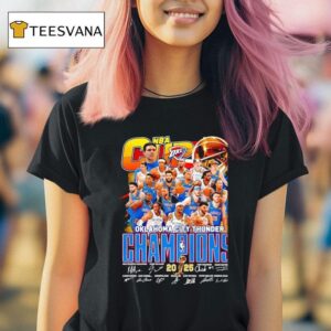 Oklahoma City Thunder Champion Nba Cup Signatures T Shirt