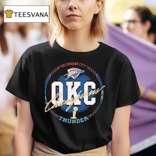 Oklahoma City Thunder Nba Champions Circle Logo T Shirt
