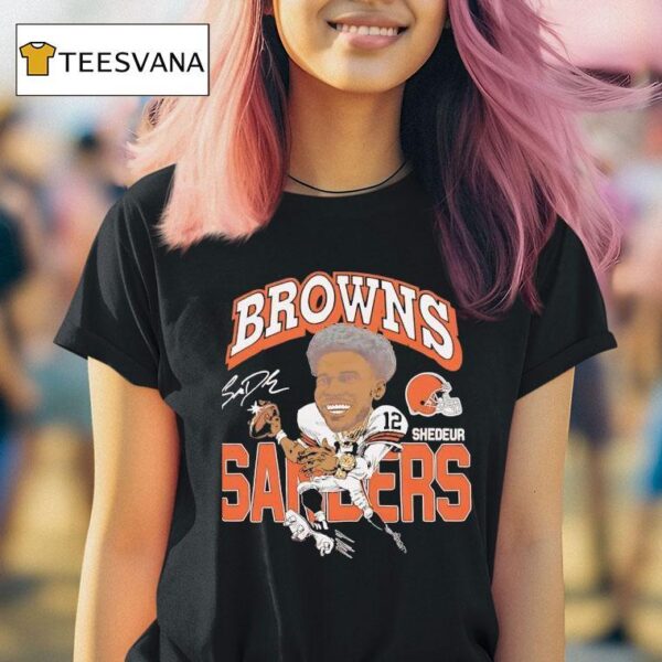 Shedeur Sanders Cleveland Browns Signature Cartoon T Shirt