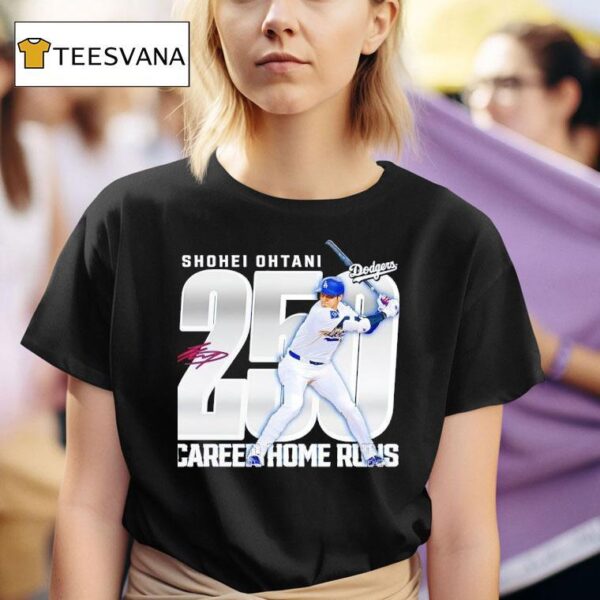 Shohei Ohtani Los Angeles Dodgers Career Home Runs Signature T Shirt