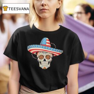 Skull El Mexicano Del Cuatro Usa T Shirt