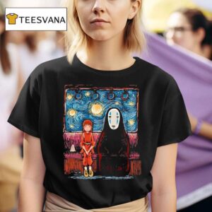 Spirited Away Featuring Chihiro And No Face In The Style Of Van Gogh S Starry Nigh T Shirt