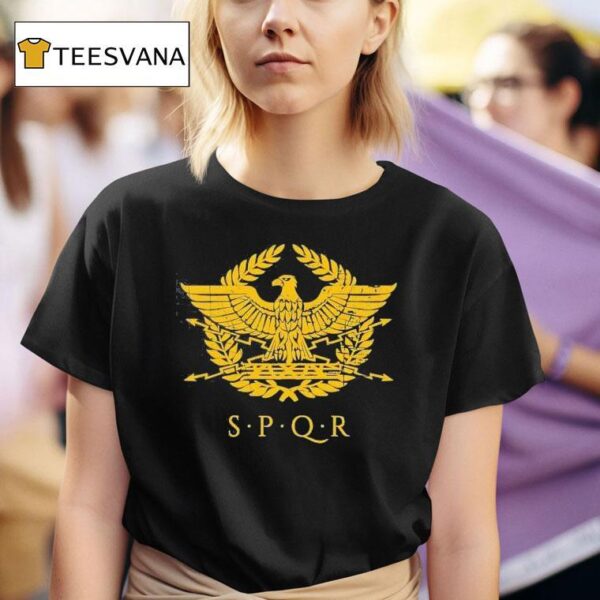 Spqr Roman Legion Eagle Machine Embroidery T Shirt