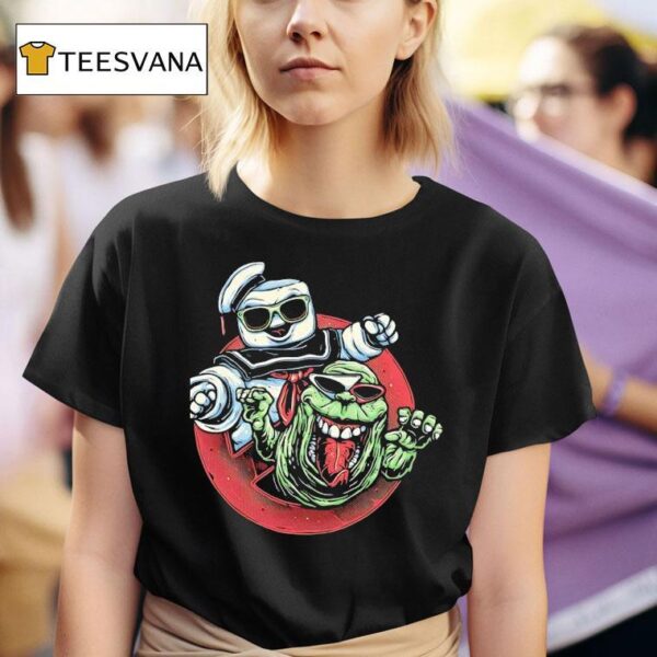 Stay Puft Marshmallow Man And Slimer From Ghostbusters T Shirt