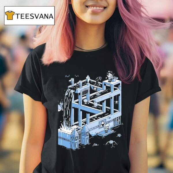 The Legend Of Zelda Style Of Escher S Waterfall T Shirt