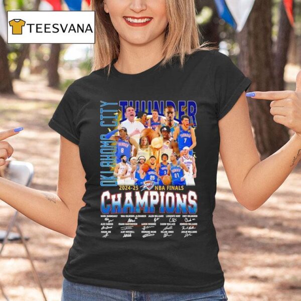 Oklahoma City Thunder Nba Champions Finals Team Signatures T Shirt