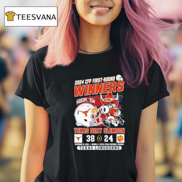 Cfp First Round Winners Texas Longhorns Beat Clemson Tigers Shhirt T Shirt