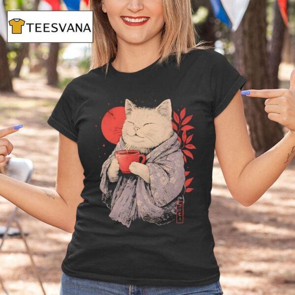 A Cat With A Cup Of Coffee T Shirt