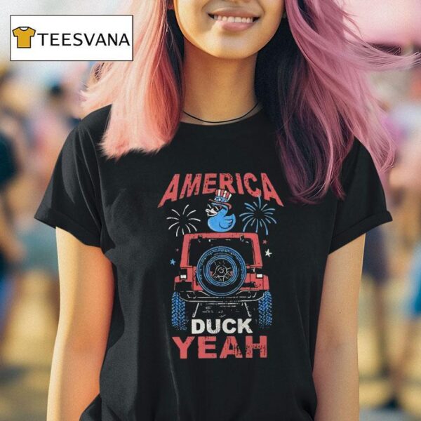 America Duck Yeah Firework Th Of July Retro T Shirt