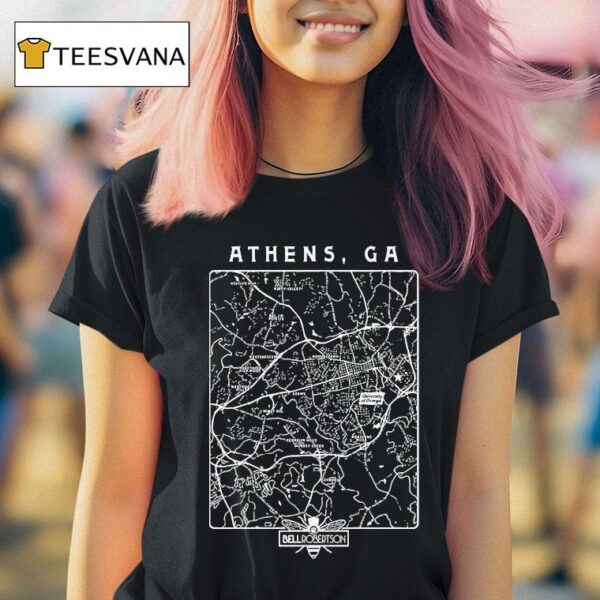 Athens Ga Map Bella Robertson T Shirt