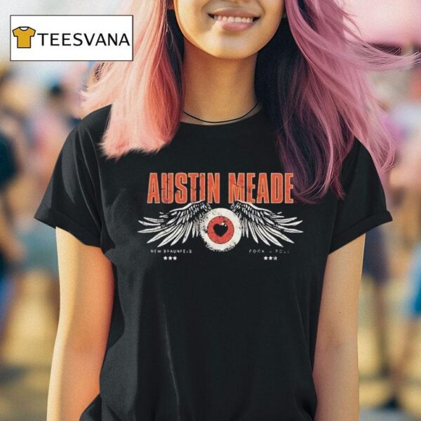 Austin Meade New Braunfels Rock N Roll Winged Eyeball T Shirt