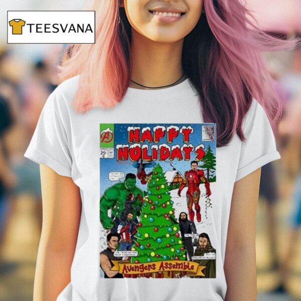Avengers Assemble Ember Happy Holidays Christmas T Shirt