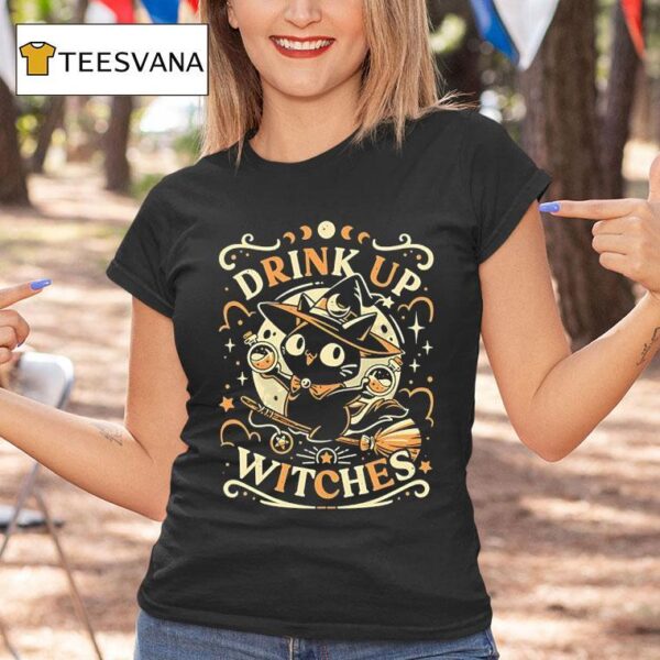 Cat Drink Like A Witch T Shirt