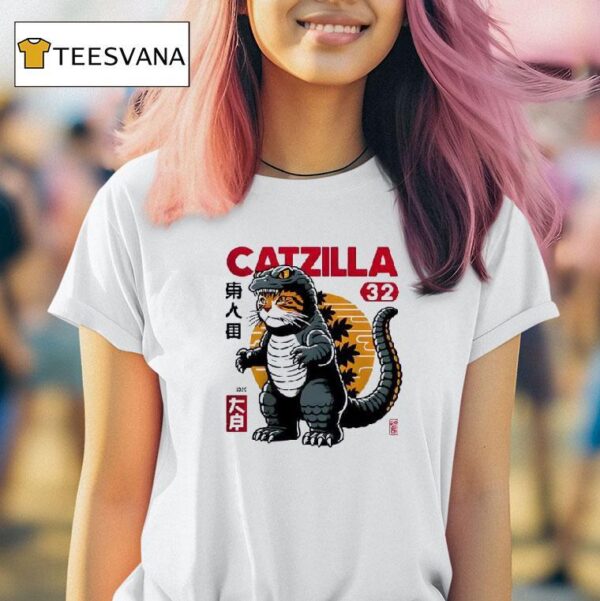 Catzilla Vintage Wash Japanese T Shirt