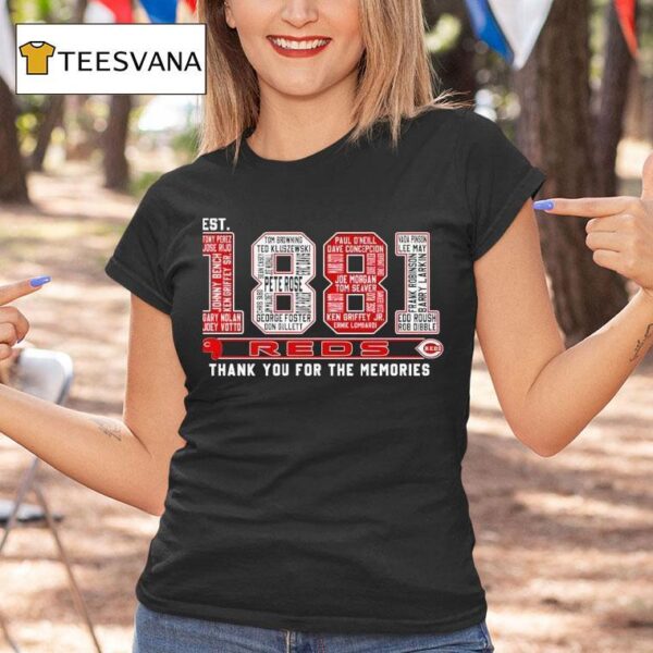 Cincinnati Reds Est Thank You For The Memories T Shirt