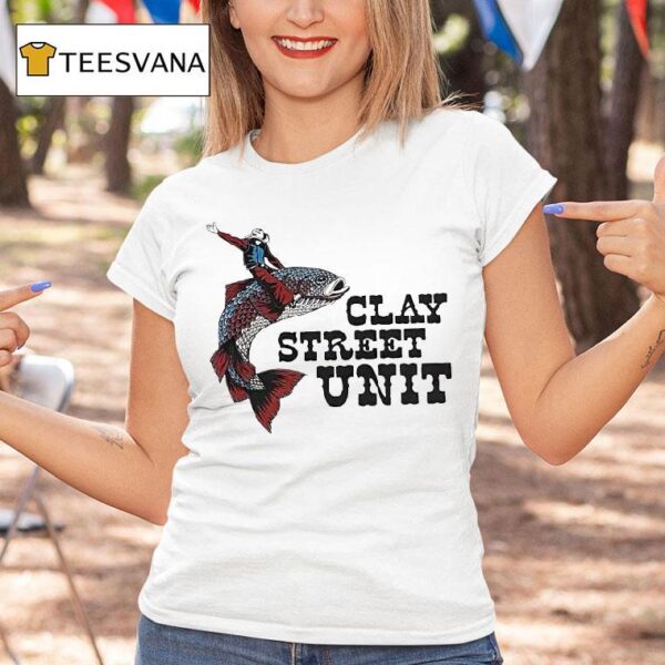 Clay Street Unit Fish Cowboy Trucker T Shirt