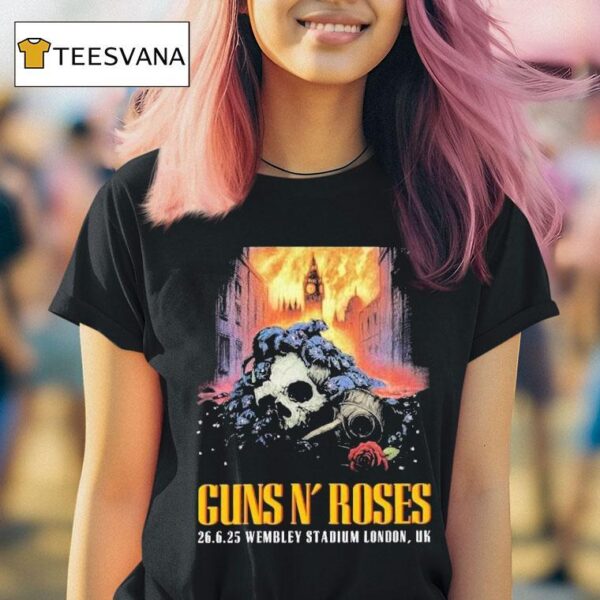 Guns N Roses June Wembley Stadium London Uk Skull T Shirt