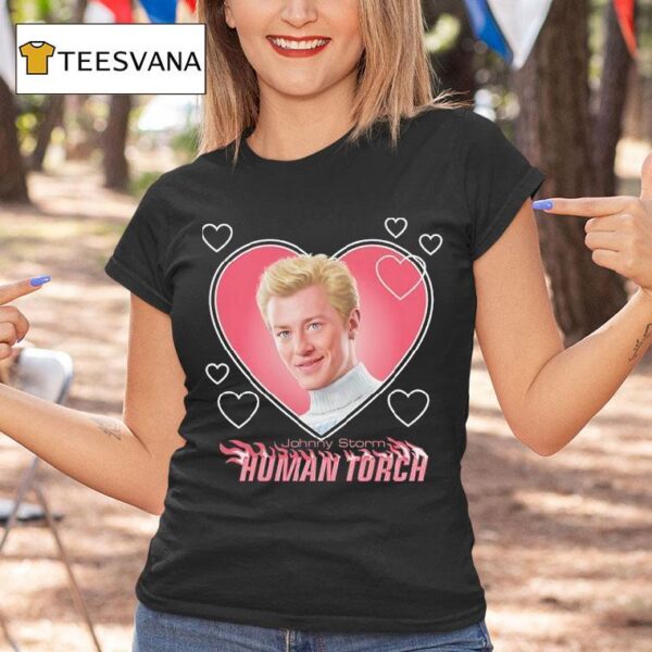 Johnny Storm Heart Human Torch T Shirt