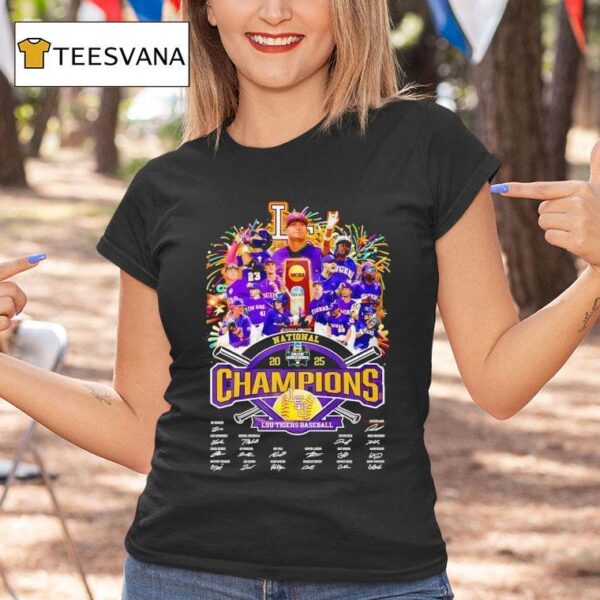 Lsu Tigers Baseball Ncaa National Champions Signatures T Shirt