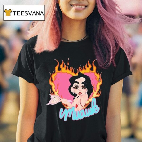 Muawk Flaming Hear T Shirt