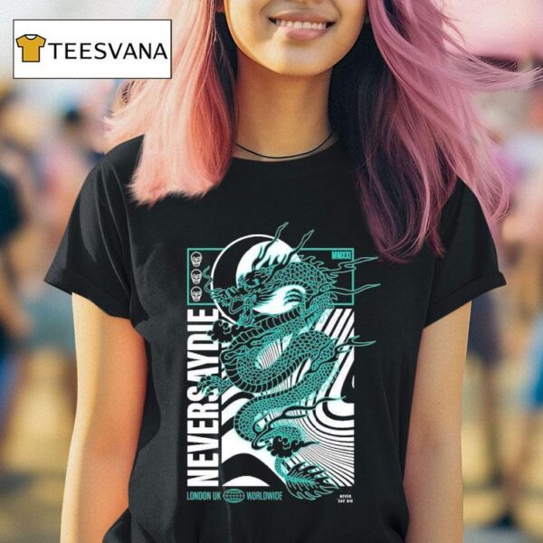 Never Say Die Records Draco London Uk Worldwide Dragon T Shirt