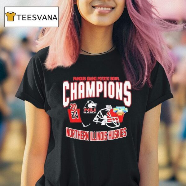 Northern Illinois Huskies Famous Idaho Potato Bowl Champions Helmet Ncaa Division T Shirt