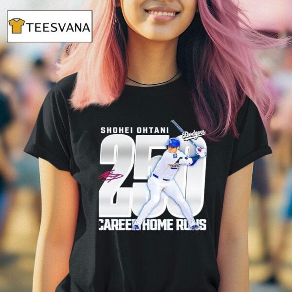 Shohei Ohtani Los Angeles Dodgers Career Home Runs Signature T Shirt