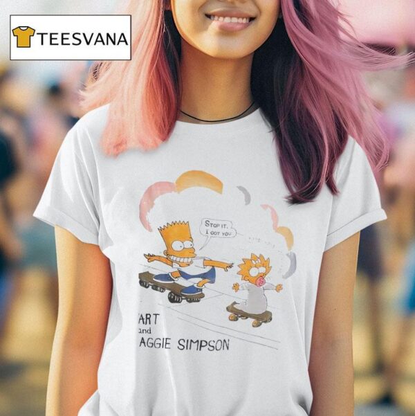 The Simpsons Bart And Maggie Simpson Surfing T Shirt