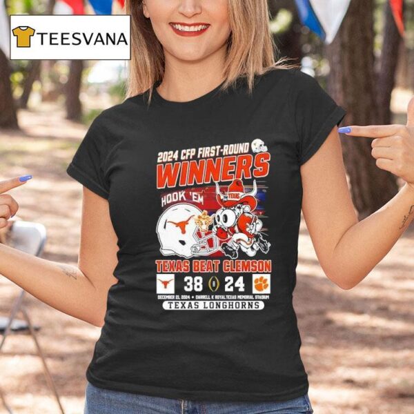 Cfp First Round Winners Texas Longhorns Beat Clemson Tigers Shhirt T Shirt