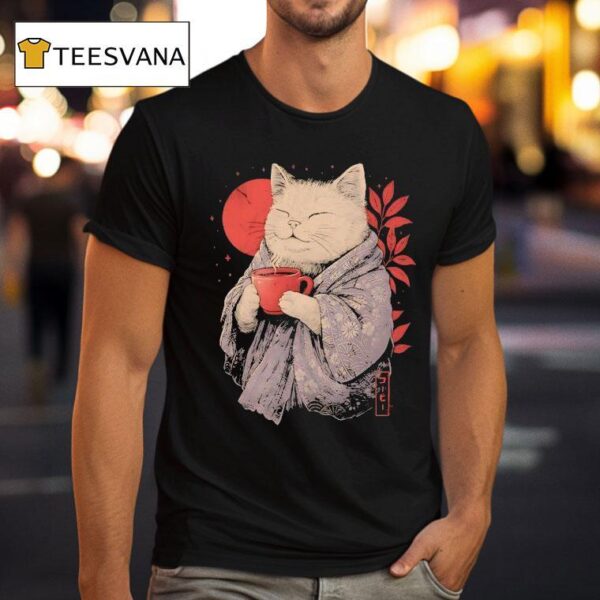 A Cat With A Cup Of Coffee T Shirt