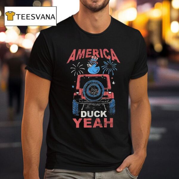 America Duck Yeah Firework Th Of July Retro T Shirt
