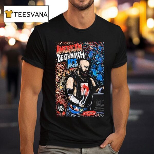 American Deathmatch Ace Bbq Blood Firework T Shirt