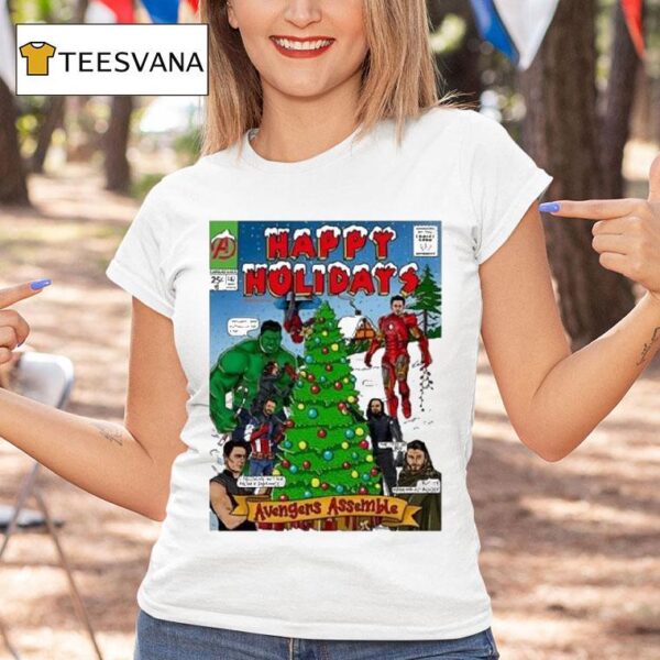 Avengers Assemble Ember Happy Holidays Christmas T Shirt