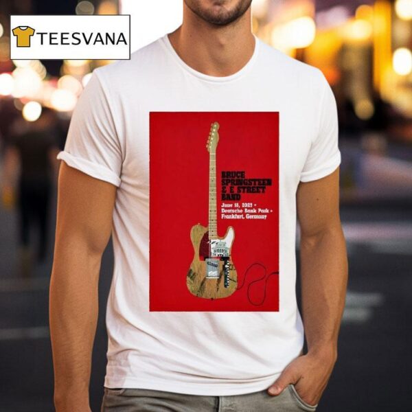 Bruce Springsn E Street Band Jun Frankfurt Germany Deutsche Bank Park Guitar T Shirt
