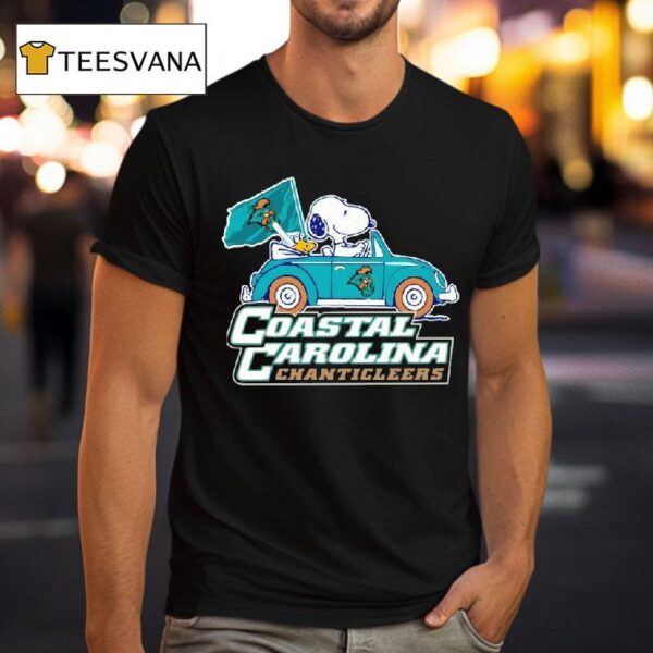 Coastal Carolina Chanticleers Snoopy And Woodstock Driving Car T Shirt