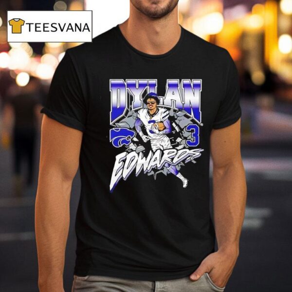 Dylan Edwards Rally Mens Black K State Caricature Fashion Player T Shirt