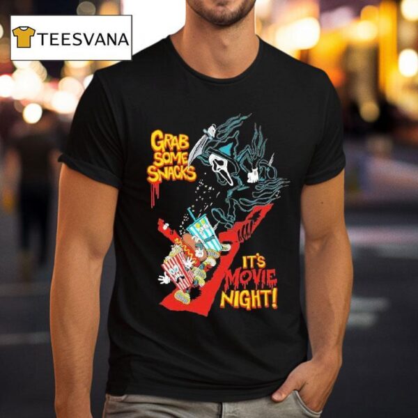 Ghostface Grab Some Snacks It S Movie Night At The Movies Grim T Shirt